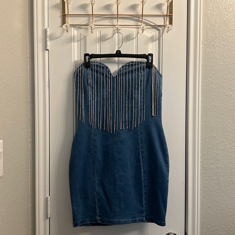 Strapless Denim Dress